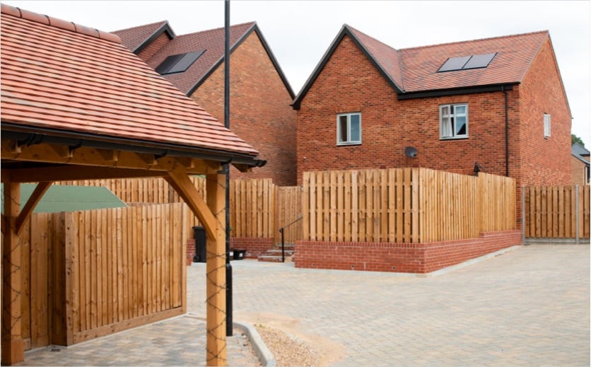 New wooden fences in a housing estate in Southampton.